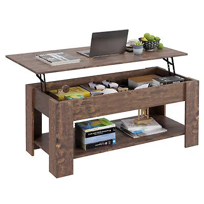 Coffee Table Lift Top Coffee Table With Hidden Compartment Shelf For Living Room • $73.56