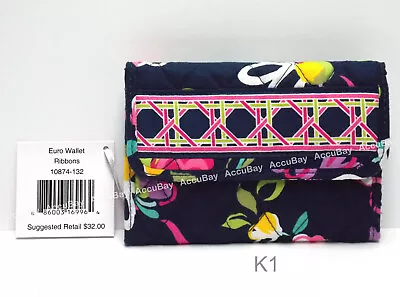 Vera Bradley Euro Wallet RIBBONS New With Tags Exact Item K1 • $24.96