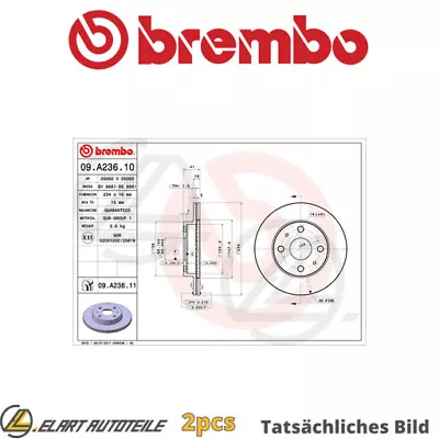 2x BRAKE DISC FOR DAIHATSU SIRION BOON/LUMINAS YRV/large Sedan • £119.73