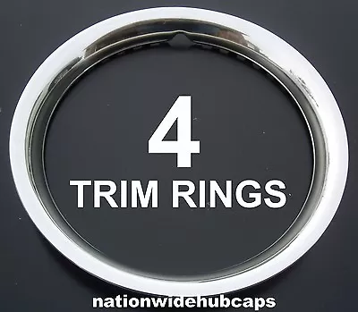 SET OF 4 15  Stainless Steel Wheel Trim Rings Beauty Rims Glamour Ring Rim Bands • $69.99