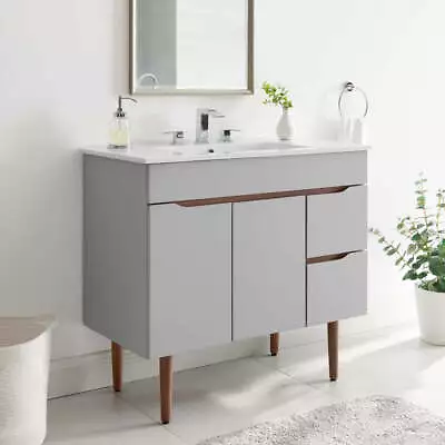 Modway Harvest 36  Bathroom Vanity Gray White • $509.99