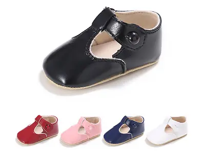 Newborn Infant Baby Boy Girl Soft Sole Pram Shoes Toddler Mary Jane Shoes 0-18 M • £4.99