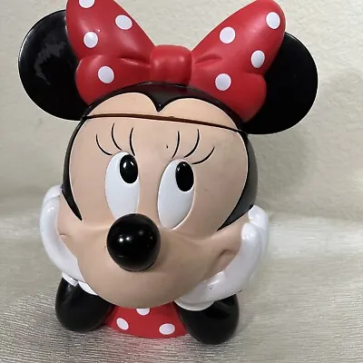 Vintage Applause Disney Minnie Mouse Plastic 11” Cookie Jar Head Container Ears • $87.12