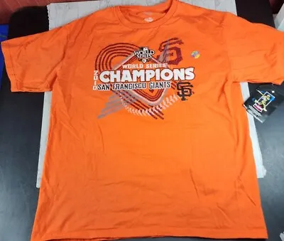 NEW 2010 San Francisco Giants SF World Champions T-shirt Orange Mens Size Large • $9.99