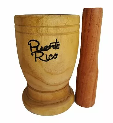 X-Large Puerto Rico Wood Mortar & Pestle Pylon Pilon Madera - Boricua Rican HUGE • $48.75