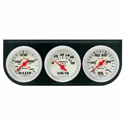 $57 • Buy Equus 1-1/2  Gauge Set White 8000 Series Water Temp, Volt, Oil Pressure (8100)