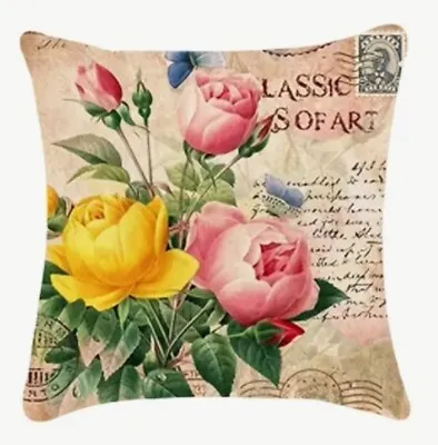 Vintage Floral Mixed Flowers Spring Easter Throw Pillow Cover Holiday HOME Decor • $15.95