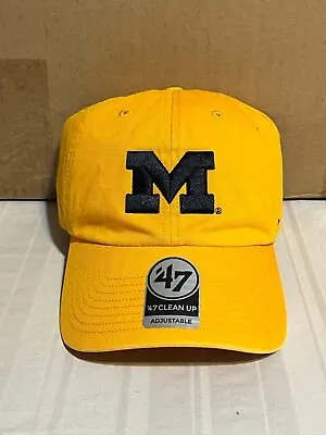 Michigan Wolverines NCAA '47 Brand Yellow Clean Up Adjustable Strapback Hat • $29.99