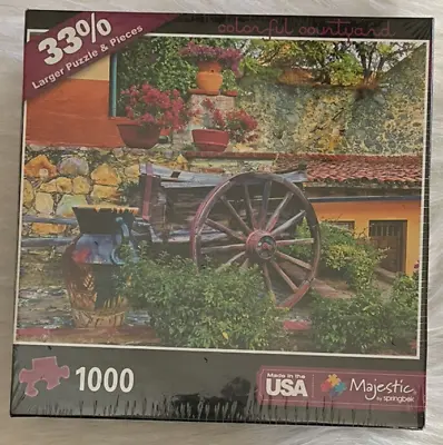 Springbok Colorful Courtyard  1000 PC Jigsaw Puzzle 2014 Flowers 2014 New Sealed • $14.99