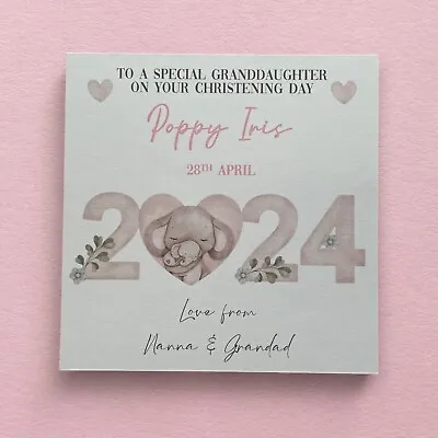 Personalised Christening Day Card 2024 Goddaughter Granddaughter Niece Daughter • £2.95