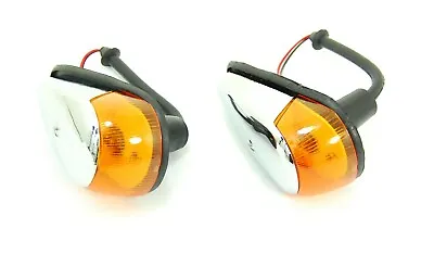 Front Turn Signal Assembly Set Amber W/Bulbs Fits Volkswagen Type1 Bug 8/66-69 • $44.98