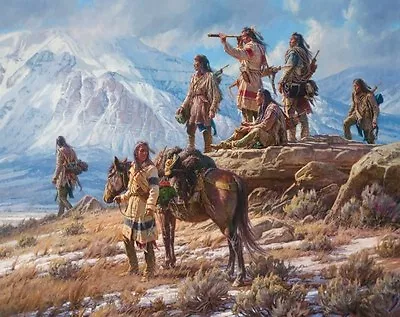  Apsaalooke Foot Soldiers  Martin Grelle Limited Edition Fine Art Giclee Canvas • $1500