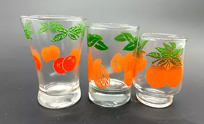 Vtg Anchor Hocking USA Orange Juice Glass 3.5  6oz - Set Of 3 Swanky Swigs • $50