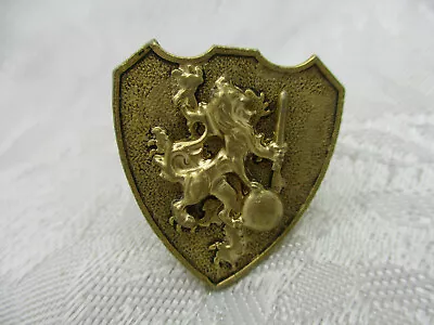 Vintage Estate Jewelry Signed Art Arthur Pepper Lion Crest Shield Ring Sz 3 1/4 • $28