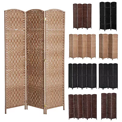 HOMCOM 3/4/6 Weave Panel Room Divider Privacy Folding Screen Diamond Decor • $89.95