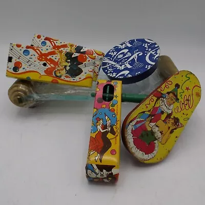 Lot Of 5 Vintage Tin Noise Makers Tin Toys  New Years Eve  • $10.20