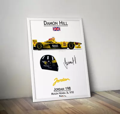 Damon Hill Jordan J198 F1 Print - Scuderia GP • £12