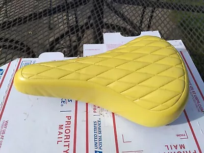 Vintage Old School BMX Fuan Quilted Yellow Seat-Touring Tabs-NOS Nice! • $59