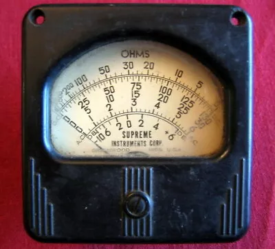 Vintage Bakelite Supreme Instruments OHMS Meter Gauge Deco Design • $5