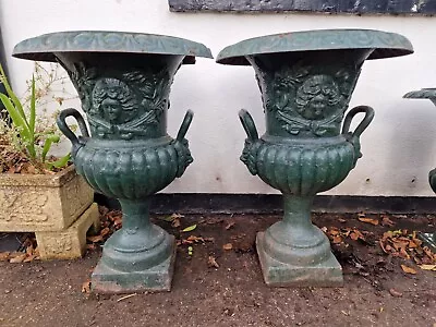 Two Large Cast Iron Urn Planters • $3730.05
