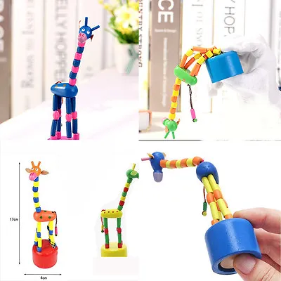 Multicolor Baby/Kids Wooden Toy Developmental Dancing Standing Rocking Giraffe • $9.97