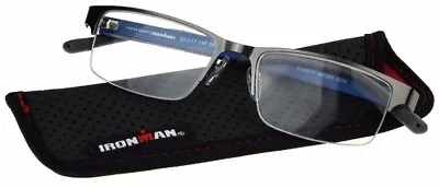 NEW! Foster Grant Reading Glasses IRONMAN IM1001 GRAY/BLUE Metal IronFlex • $18.99