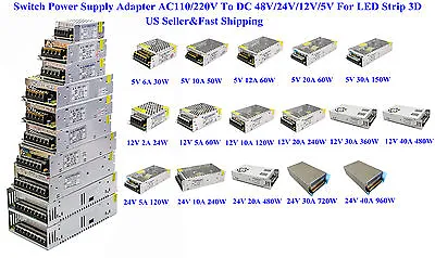 $77.99 • Buy US AC110/220V To DC 48V/24V/12V/5V Switch Power Supply Adapter For LED Strip 3D