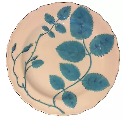 Minton Cabinet Plate Pure White With Raised Turquoise Foliage  C19 • £89