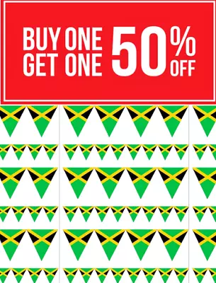 10 20 50 100M Jamaican Independence Day Jamaica Party Triangle Flags Bunting • £5.95