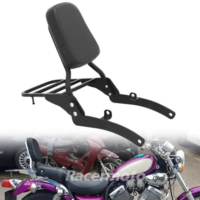 Sissy Bar Backrest W/ Luggage Rack For Yamaha Virago XV400 XV535 All Years Black • $79.88