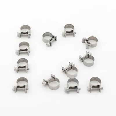 12pcs 14-16mm 9/16  - 5/8  304 Stainless Steel Mini Hose Clamps Clips • $14.02