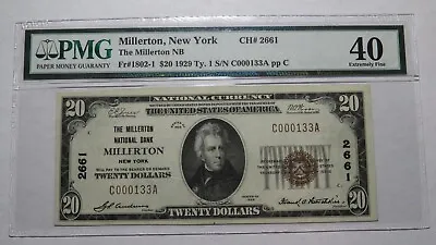 $20 1929 Millerton New York NY National Currency Bank Note Bill Ch. #2661 XF40 • $474.99