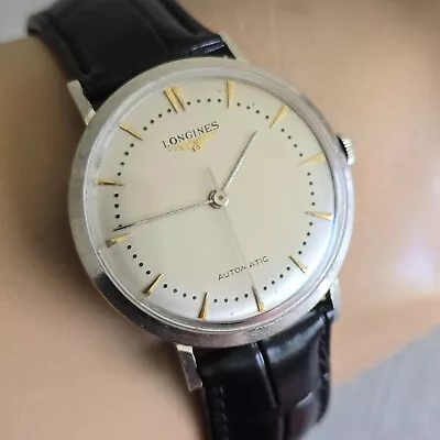 Vintage LONGINES Men's Automatic Watch Cal.19AS 17Jewels 10K G.F Swiss 1957 • $495