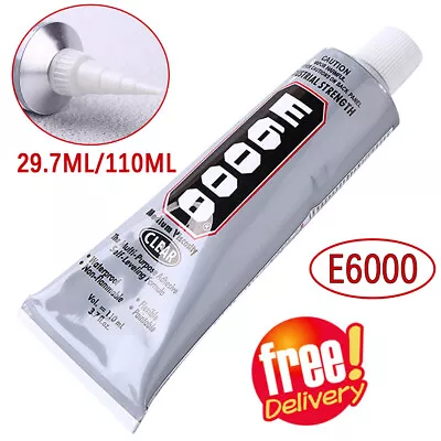 E6000 Glue Crystal Jewellery Gem Crafts Adhesives Multipurpose Glues 110/29.7ml • £11.99