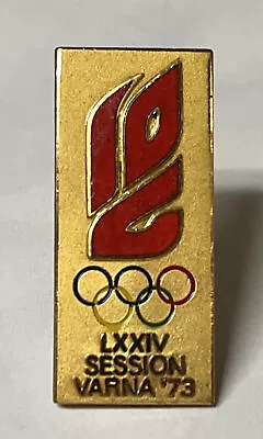 '73 Varna IOC Badge ~ LXXIV Session ~ Gold Tone ~ By Bertoni • $45