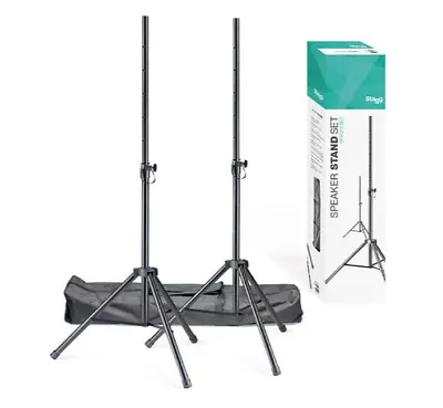 Stagg Speaker Tripod Stands (Pair) And Carry Bag SPSQ10 DJ Disco PA Stand UK • £67
