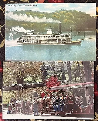 Ohio OH Zanesville The Valley Gem Paddle Wheel Steamer Triple Locks Postcards • $0.99