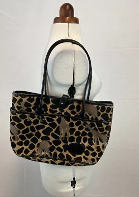 £40 • Buy Liz Cox Giraffe Print Handbag Leather Tote