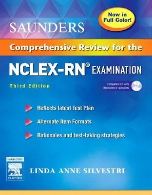 $5.07 • Buy Saunders Comprehensive Review For The NCLEX-RN (R) Examination Full Color Reprin