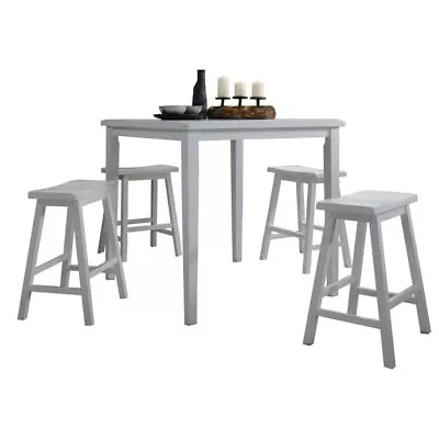 Acme Gaucho 5 Piece Counter Height Dining Set In White • $345.35