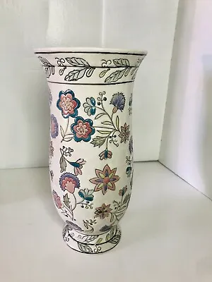Chinoiserie Floral Porcelain Vase Designer Jena Hall Toyo 8.5” H Vintage • $19.99