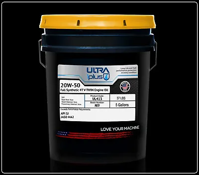 Ultra1Plus 20W50 Full Synthetic 4T Motorcycle Engine Oil V-Twin API SJ JASO MA2 • $132.75