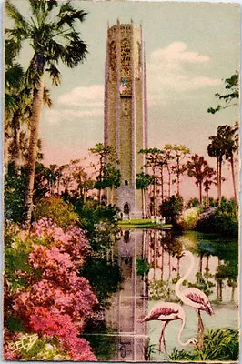 Vintage EG BARNHILL 20's HAND-TINTED Postcard BOK TOWER FLORIDA Lithograph Print • $9.95