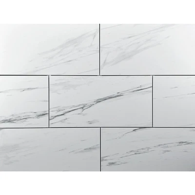 £1.99 • Buy White Grey Kitchen Bathroom Wall Ceramic Tiles Polished Marble Effect Sample Cut