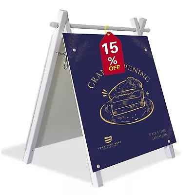 24  X 18  2 UNITS WHITE Double-Sided Folding  Metal A-Frame ，Sidewalk Sign Frame • $48