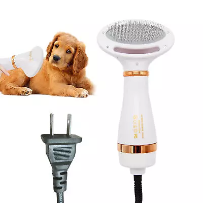 2 In 1 Pet Hair Dryer Blower Slicker Brush Portable Dog Cat Grooming Low Noise • $20.71