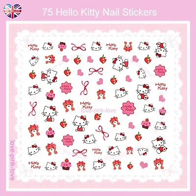 🌸HELLO KITTY SANRIO 75 3D Nail Art Stickers Decals Transfers Kawaii UK SELLER🌸 • £2.50