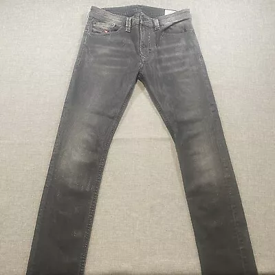 Diesel Thavar Jeans Mens Size 29x34 Shiny Grey Cowhide Leather Slim-Skinny 0846J • $199.99