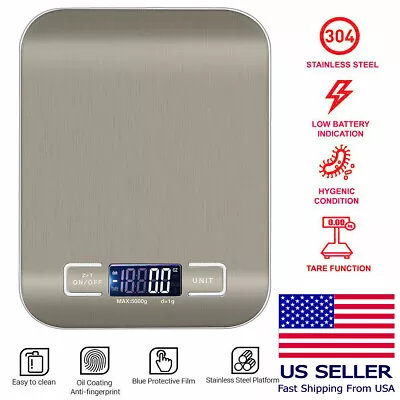 Digital Electronic Kitchen Food Diet Postal Scale Weight Balance 5KG / 1g 11lb • $10.99