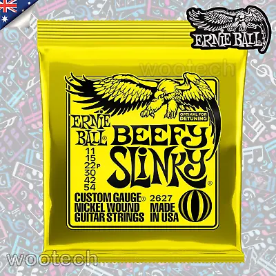 $12.45 • Buy Ernie Ball 2627 Beefy Slinky 11-54 Electric Guitar Strings *BRAND NEW* Yellow